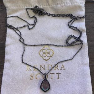 Kendra Scott layered Cory necklace in gunmetal